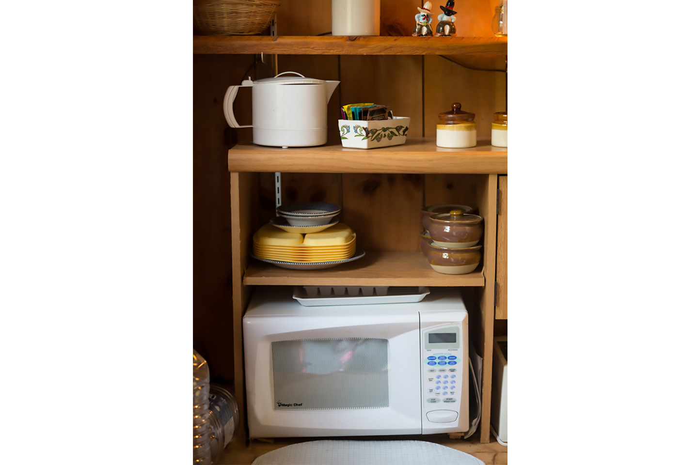 Ammenities include a microwave and full set of dishes & silverware